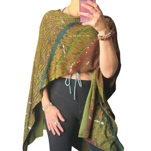 ✨ Boho Sequin Kimono Wrap / Festival Duster Shawl
